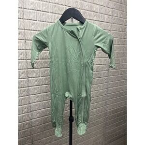 Baby Footie Pajamas Green Long Sleeve Zipper Sleepsuit 12 Months
